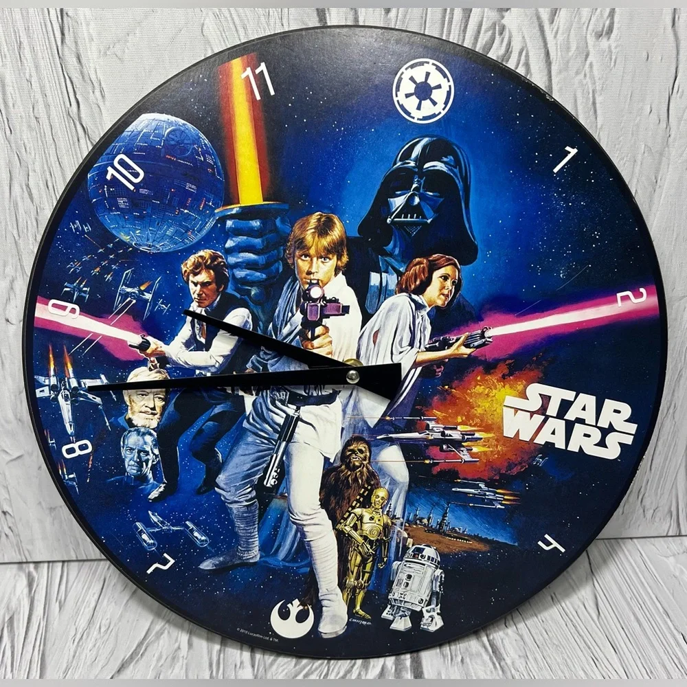 Star Wars A New Hope Chantrell Particleboard Wall Clock 2014 Lucas Films 13.5”